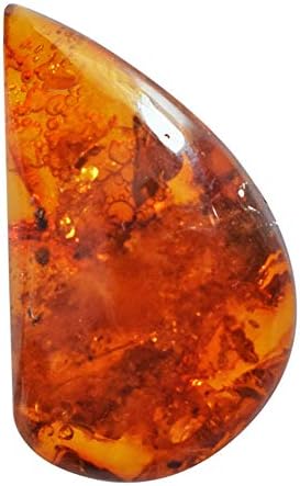 SilverO Natural Baltic Sea Amber Cabochon for Jewelry Making Size 24x14x5 MM Loose Semi Precious Pendant Jewelry Making Stone Tree Resin Gemstone AG-14026