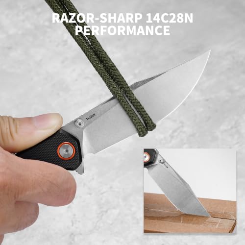 Image of Lancet Pocket Knife, Swedish 14C28N EDC Knife, G10 Folding Knives