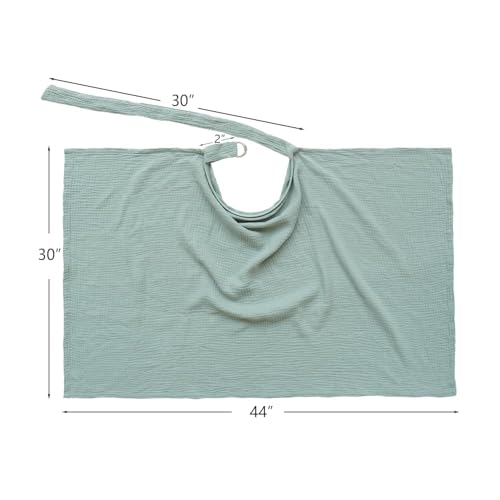 Image of Nursing Cover for Baby Breastfeeding - Breathable 100% Cotton Nursing Apron with Rigid Hoop, Privacy Cover, Lightweight Car Seat Canopy & Multi-Use Baby Essentials