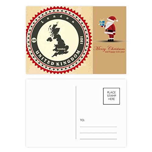 Cartes postales Père Noël Londres pour décorer vos cadeaux de Noël