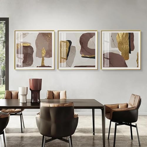 Affiches impressions pour maison sans cadre | Triptyque abstrait 3x 80x80