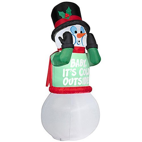 CHRISTMAS 6' ANIMATED SHIVERING SNOWMAN AIRBLOWN INFLATABLE