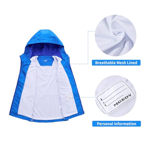 Image of MGEOY Kids Rain Jackets Waterproof with Hood Lightweight Rain Coats for Girls Boys
