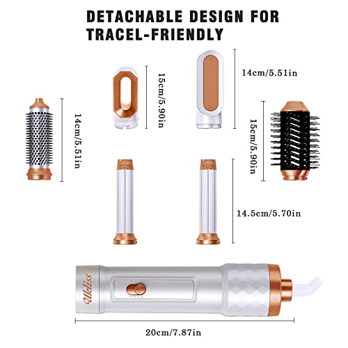 6 In 1 Hot Air Brush, Hair Dryer Brush, 2023 New Blow Dryer Brush Detachable Hair Styling Tools Set, Ionic Hair Dryer With Hot Air Brush, Curling Brush, Hairdryer, Hair Straightener, Hair Curlers #TOP6