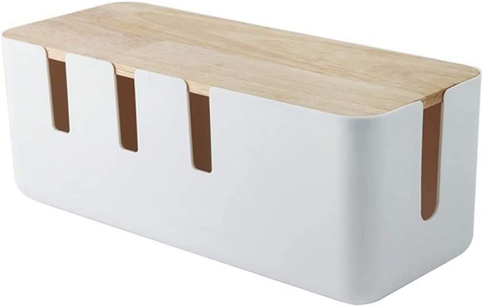Scatola Portacavi, Scatola Portacavi Per Gestione Cavi Scatola Portaoggetti Presa Multipla Scatola Portaoggetti Per Organizzatore Prese Multiple Con Coperchio In Legno, Pratica Scatola Di Ricarica