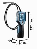 Bosch Professional Inspektionskamera GIC 120 (Kabellänge: 120 cm, Display: 2,7’’, 4X...
