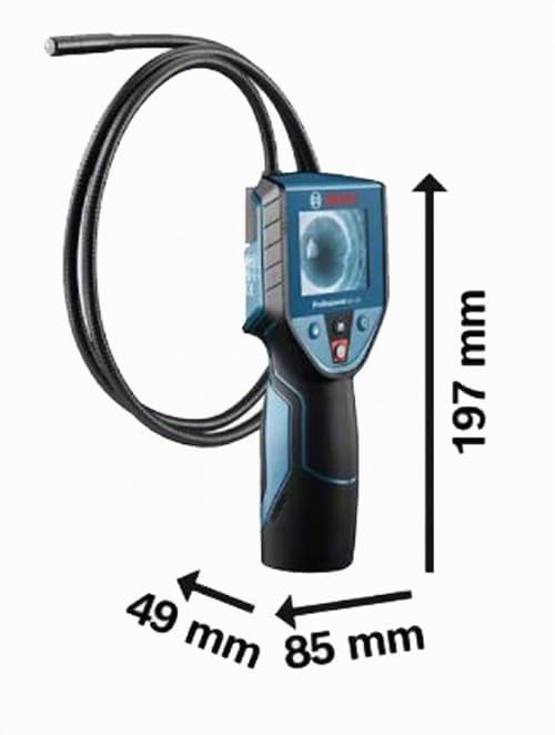 Bosch Professional Inspektionskamera GIC 120 (Kabellänge: 120 cm, Display: 2,7’’, 4X...