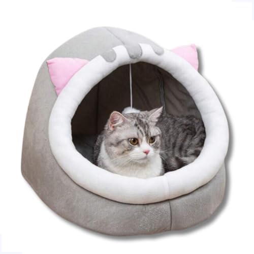 Casinha Cama Toca De Pelúcia Cabana Conforto Luxo P/Pet Gatos