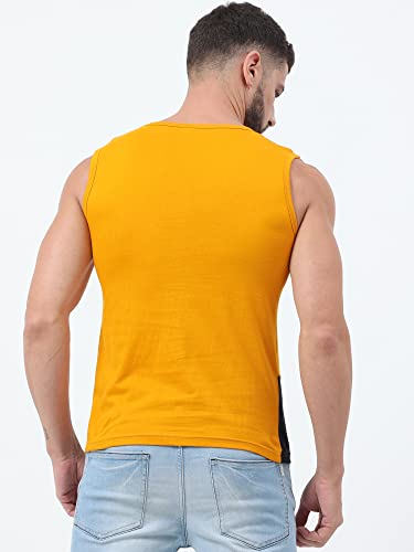 Image of Ideation Men's Cotton Round Neck Color Block Sleeveless T-Shirt