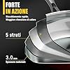Morleos Padella in acciaio inox 18/10, 24 cm, non rivestita, 5 strati, 3 mm, 1 kg, in acciaio inox per induzione, lavabile in lavastoviglie e utilizzabile in forno fino a 400 °C, di alta qualità