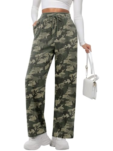Feiersi Women Wide Leg Sweatpants Elastic Elevated Seams Baggy Pants Athletic Joggers with Pockets