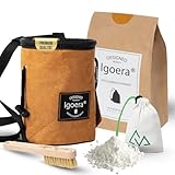 Juego de equipo de escalada original de Igoera con bolsa de tiza, cepillo de boulder y bola de tiza | la combinación perfecta para el máximo placer y seguridad