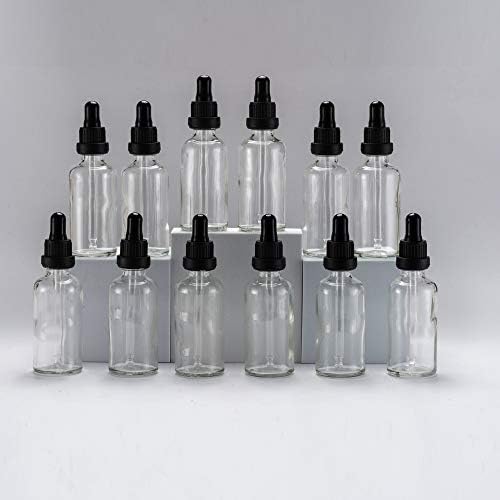 YIZHAO 50ml Amber Dropper Bottle, Empty Eye Glass Dropper Bottles with [Glass Pipette Dropper],Small Sample Glass Bottles,for Essential oil Diffuser,Massage,Beauty Oil Mix  12 Pcs