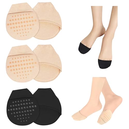 Image of 3Pairs Women's Toe Topper Liner Socks with Cushion,Toe Cover Half Socks,No Show Liner Half Socks For Heels Flat Shoes
