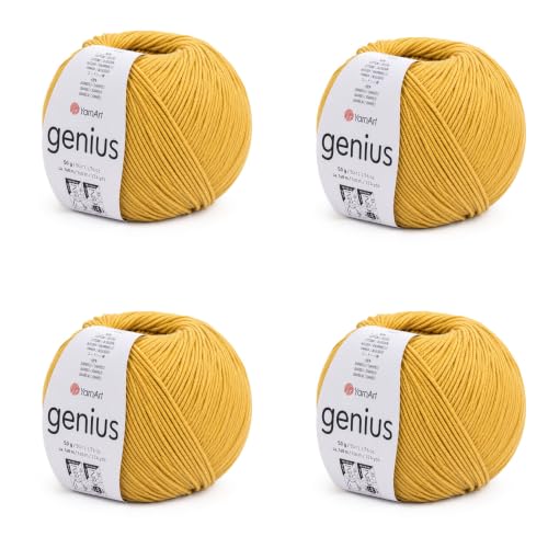 Image of YarnArt Genius Soft Cotton Blend Yarn, 4 Pack (1.76 oz / 174 Yds)