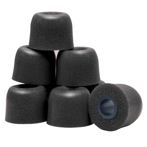 Klowcok Memory Foam Replacement Earbud Tips for KZ ZS10 Pro X ZSN, Sennheiser IE 200, TV Headset, IEM Earphones, in Ear Headphone Tips. 3 Pairs-Small/Medium/Large, Black