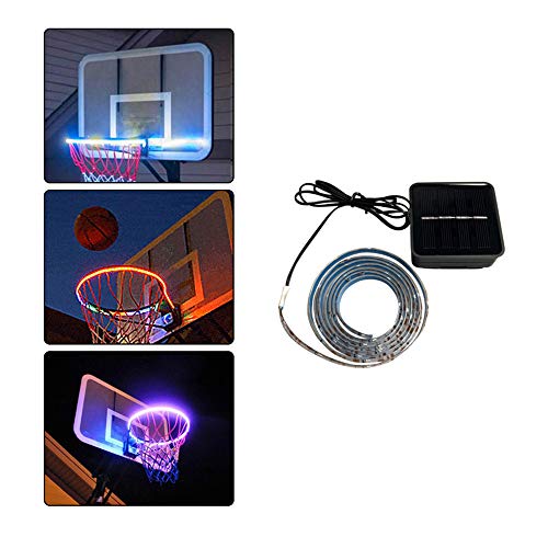 Luces de aro de Baloncesto LED, luz LED de Borde de Baloncesto de energía Solar ABEDOE, para Jugar en la Noche al Aire Libre, para niños Juegos de Entrenamiento para Adultos