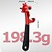 Mellbree 3-in-1 Aluminum Bung Wrench, 9.6in Upgraded 5 Gallon Bucket Opener Tool for 2” and 3/4” Bung Caps, Non-Sprking Heavy Duty Tool for 5-55 Gallon Drums, Home & Industrial Use（Red）