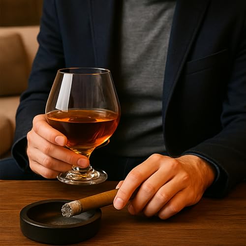 Almagic Brandy Snifter Glasses Set of 4-11 oz / 330 ml Cognac Glasses Set, Pure Clear Short Stem Wine Glass Set for Brandy & Whiskey, Dishwasher Safe, Gifts for Men - Thumbnail 5