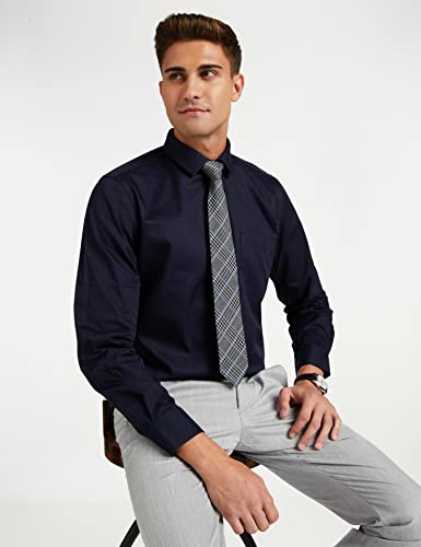 Image of Amazon Brand - Symbol Men's Solid Cotton Slim Fit Formal Shirt | Plain | Full Sleeve