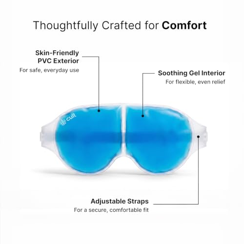 Image of Cult Cooling Eye Gel Mask for Dark Circles, Puffiness & Dry Eyes | Reusable Hot & Cold Compression Pad for Migraine Relief, Strain & Swelling | Skin-Safe Face Pack (Blue, Pack of 1)