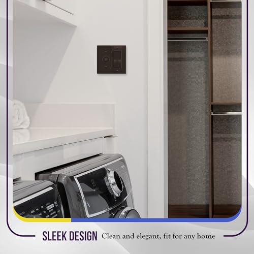 Image of ENERLITES Combination Toggle Light Switch /Decorator Light Switch Plate, Double Switch Wall Plate, Standard Size 2-Gang 4.50 inch x 4.57 inch, Polycarbonate Thermoplastic, 881131-BR, Brown