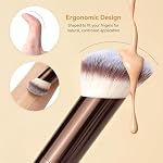 MAANGE 4 PCS Foundation Makeup Brush Set Double-ended Kabuki Contour Brush for Liquid Powder Concealer Cream Cosmetics Blending Blush Face Makeup Tools Kit (Coffee) - Image 5