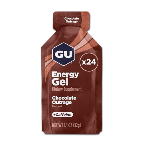 GU Energy Original Sports Nutrition Energy Gel Chocolate Outrage 24 Count Box