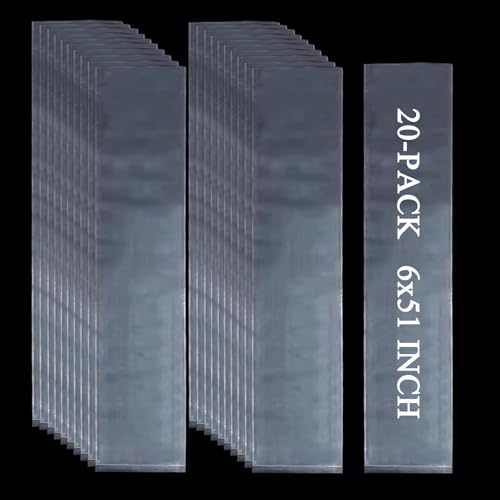 20PCS 6" x 51" Extra Long Clear Plastic Sleeves for Posters and Banners