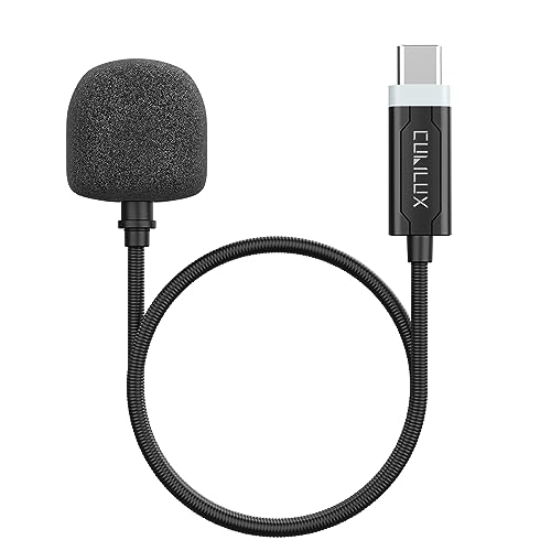 Cubilux USB C Gooseneck Microphone, Type C Boom MIC Compatible with MacBook Pro/Air, iPhone 17/16/15, iPad Pro 13/12.9/11, iPad Air 13/11, Samsung S25/S24/S23, Pixel 10/9/8/7/6 Pro, Laptop, 1 FT