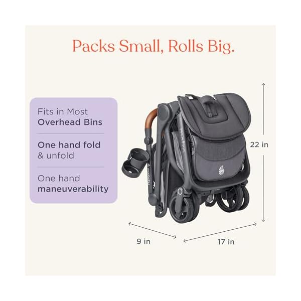 Ergobaby Metro3 Deluxe Kinderwagen Buggy mit Liegefunktion, Baby-Buggy ab Geburt bis 22kg (0-4 Jahre), Einhändig Zusammenklappbar und Autositz Kompatibel, Willow Green