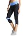 Baleaf Women's Yoga Running Workout Capri Legging Hidden Pocket Blue Size S