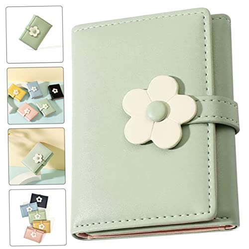 KESYOO Cute Flower Pattern Trifold Student Wallet Lightweight PU Coin Purse for Compact Card Holder for Women Card Storage and Easy to Clean Design3