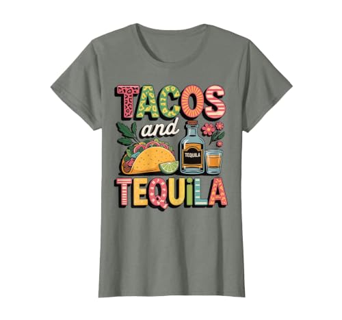 Tacos and Tequila T-Shirt, Women, Olive Heather, Medium