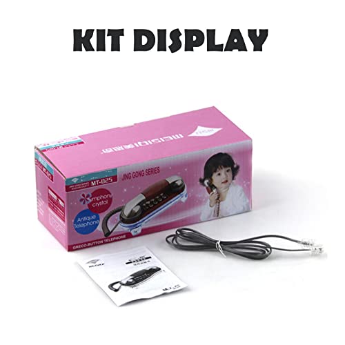 Antique Retro Wall Mounted Telephone, Fashionable Corded Phone With Adjustable Volume, Redial And Pause, Vintage Telephone With Bottom, Landline For Placing Table And Hanging Wall (Red Copper) #TOP6