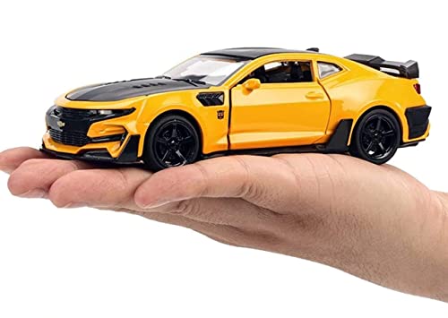 Image of Invite Enterprise Invite 1:32 Bumble Bee Chevrolet Camaro Diecast Metal Pullback Openable Doors Toy Cars With Flashing Light&Musical Sound For Gifts Toys For Kids Boys Girls Children