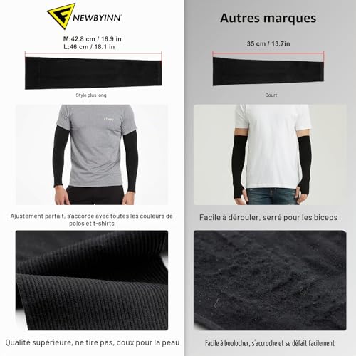 Newbyinn Manchettes de Bras pour Hommes et Femmes, Protection Anti-UV – vue 6
