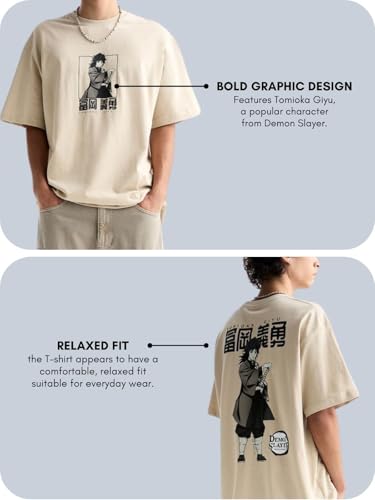Image of GRECIILOOKS Men's Cotton Blend Oversized Fit T-Shirt Half Sleeve Oversized Round Neck Longline Drop Shoulder | Colorful Printed Men t-Shirt