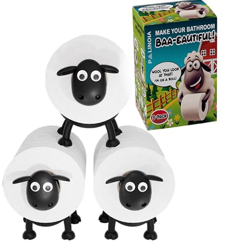 Black Sheep Toilet Paper Holder Free-Standing Toilet Paper Roll Organizer Funny Farmhouse Bathroom Decor Novelty Sheep Bathroom Accessory 3 Pack Gift Box