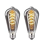 💡【Look rétro nostalgique et design à filament LED en forme de spirale】 L'ampoule LED E27 vintage au look rétro nostalgique et au design moderne à filament en forme de spirale est très décorative. L'ampoule vintage E27 rayonne une lumière super belle, agréable et chaude. Le boîtier est en gris fumé de haute qualité, l'ampoule vintage E27 est parfaite pour les lampes de style vintage et industriel.