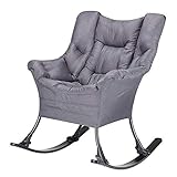 ASDNN Lettini da Giardino reclinabili da Giardino per Esterni Sedile Imbottito in Lega di Alluminio con Cuscino Rimovibile Poltrone Rocker Rimovibile per Cortili di Scuola Materna ， 6 Colori immagine