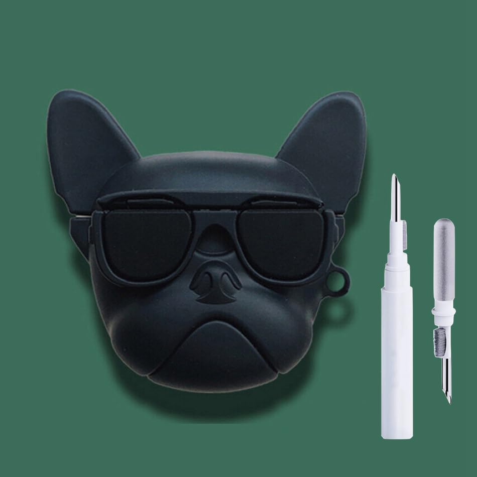 Image of YODI Case Cover for Airpods Pro|Pro 2|Airpods Pro 3|Airpods 4 Pouch, Silicone Cases with Cleaner Kit 360 Drop Protection,Shock-Resistant ((Bulldog Black), Airpods Pro /Pro 2)