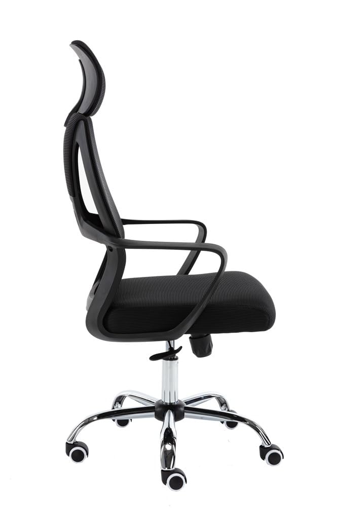 Topeshop FOTEL Nigel CZER? Office/Computer Chair Padded Seat Mesh backrest (Nigel Black)