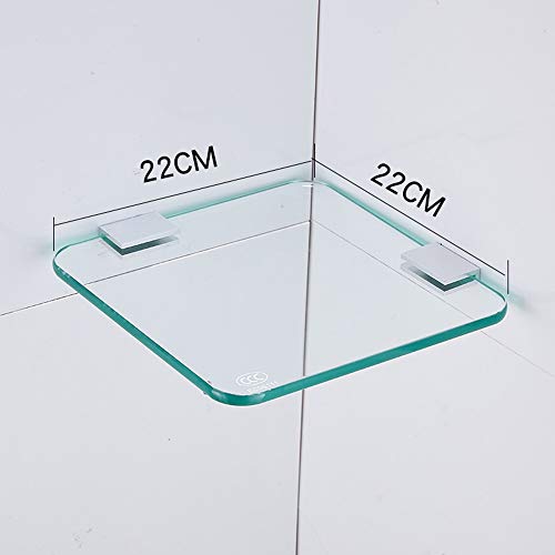 Glj Floating Shelves Ljjl Tempered Glass Shelf, Multi-Layer Superimposed Rectangular Corner Frame For Bathroom Bathroom Toiletries Storage Finishing Tools 22 Cm (Color : 3-Layer) #TOP3
