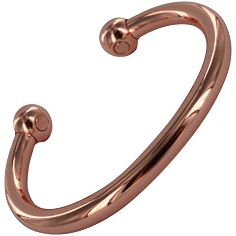 Magnetic Pure Copper Bracelet Bangle Mens Womens 2 Magnets HIGH Strength Shiny Band Design BIO Celtic Ladies + Velvet Gift Pouch! Stargems® Cover