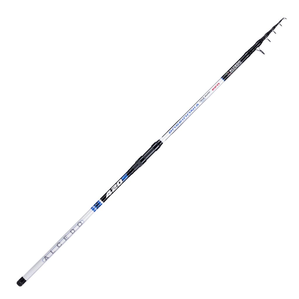 Alcedo Poseidonia Tele Surf Canna da Surfcasting Telescopica 4,20 m in Carbonio – Azione 150 g o 180 g – Anelli K Doppio Ponte, Vettino in Carbonio Pieno e Portamulinello a Vite