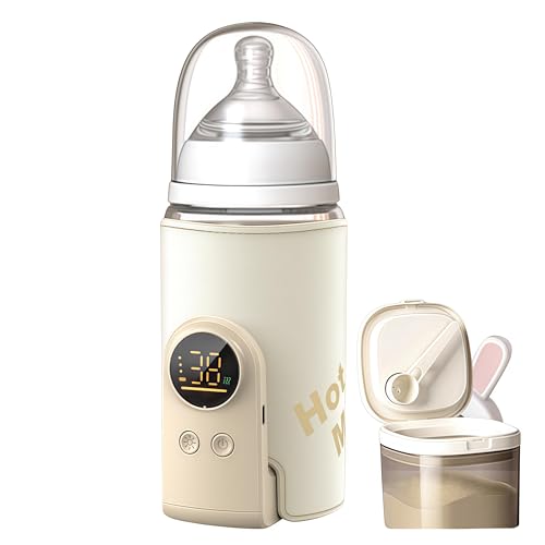 Riscaldamento Rapido Portable Bottle più Caldo, 6 Temp il Latte più Caldo con Controllo della Temperatura Intelligente e Luce Notturna, Bloccato in Nutrizione, per il Viaggio