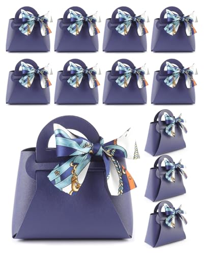 NALACAL 12 Pack Navy Leather Candy Gift Bags with Handles | ...