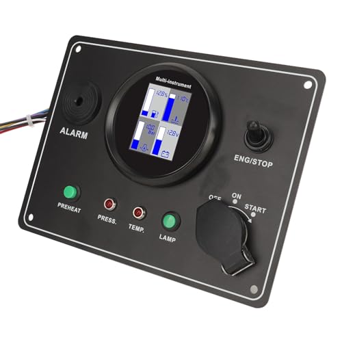 Schiffsmotor-Instrumententafel, Bootsmotor-Instrumententafel, Hochpräzise LED-Digitalanzeige, Boots-Armaturenbrett-Instrumententafel für Yacht, Schiff, Schnellboot, 9 Bis 32 V