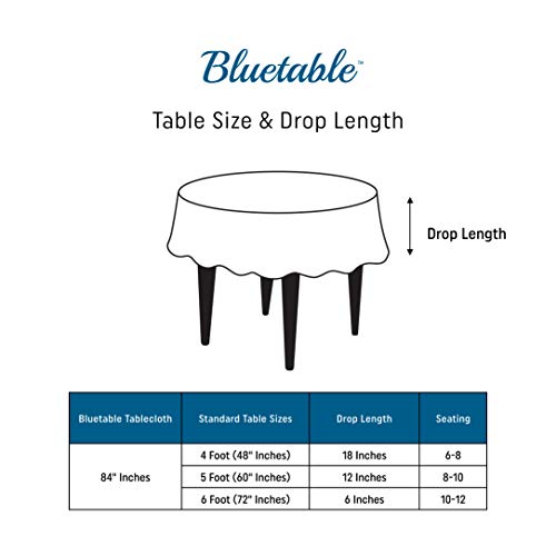 White Plastic Tablecloth Round Disposable Table Cloth (84” Inches) 4, 5, Or 6 Foot Round Tables, Premium (Manteles Para Fiestas) White Party Tablecloths [12 Pack] #TOP2